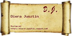 Diera Jusztin névjegykártya
